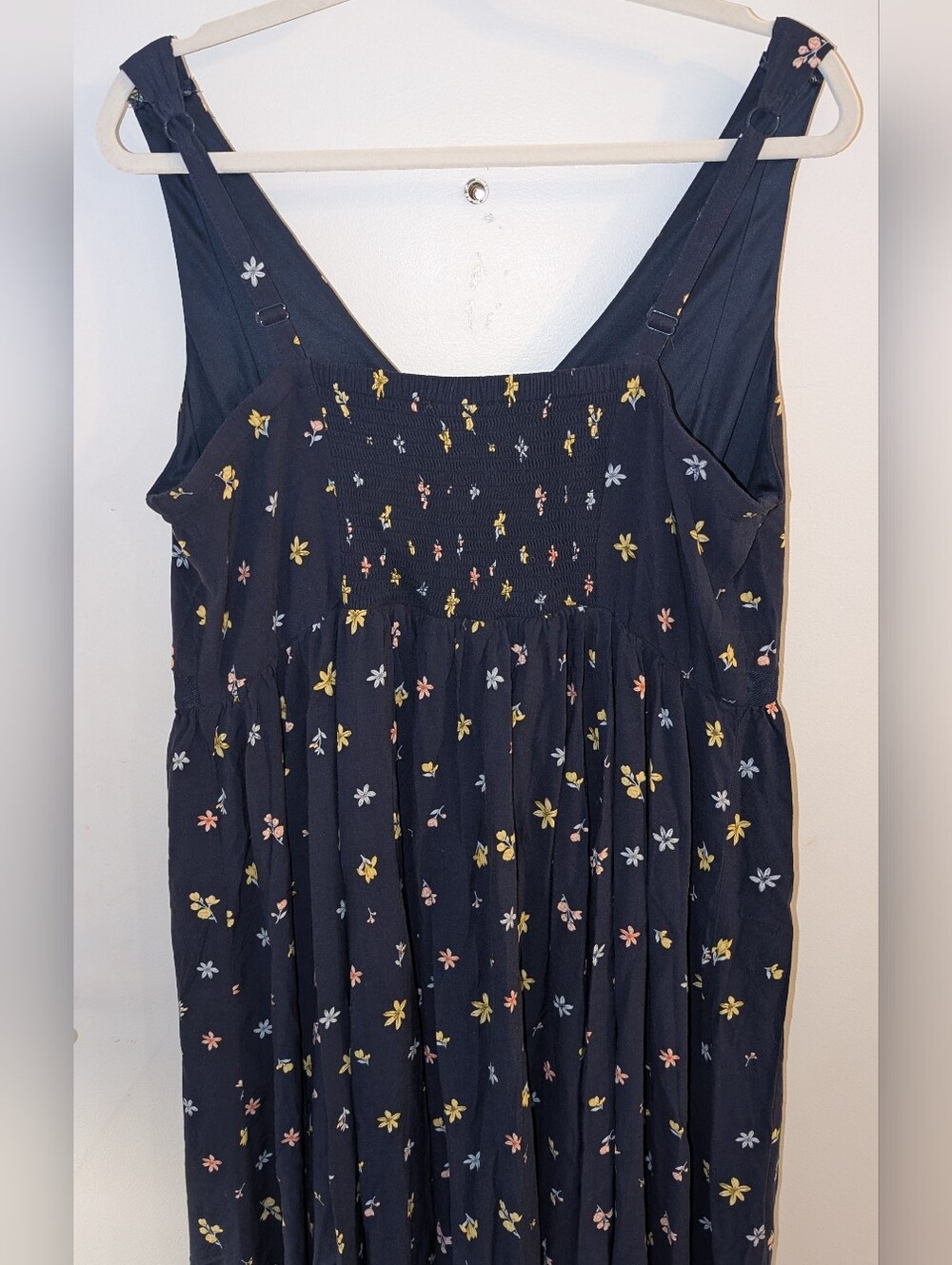 Torrid Navy Floral Tiered Maxi with Multicolor Floral Hem - Picture 7 of 8